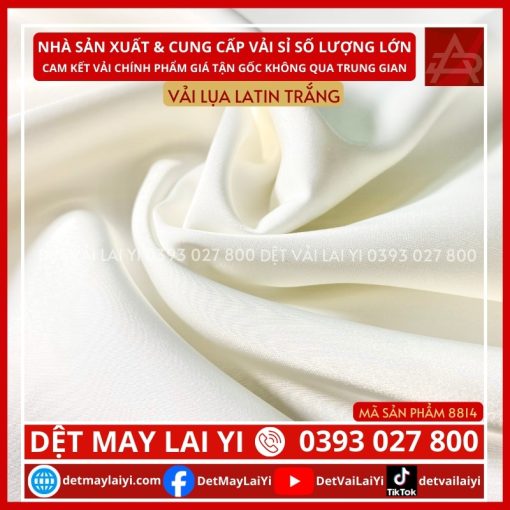 Kho Vải Latin Trắng Lai Yi In Chuyển Nhiệt May Đồ Bộ Bình Tân HCM