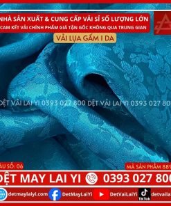 Kho Vải Lụa Gấm 1 Da Màu Xanh Biển May Áo Dài Lai Yi TP HCM