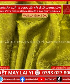 Kho Vải Lụa Gấm 1 Da Màu Xanh Rêu May Áo Dài Lai Yi Bình Tân