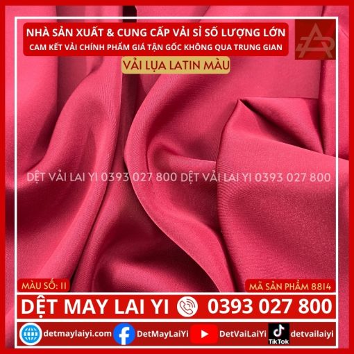 Kho Vải Lụa Latin Màu Đỏ Đô Lai Yi