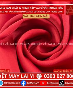 Kho Vải Lụa Latin Màu Đỏ Tươi Lai Yi