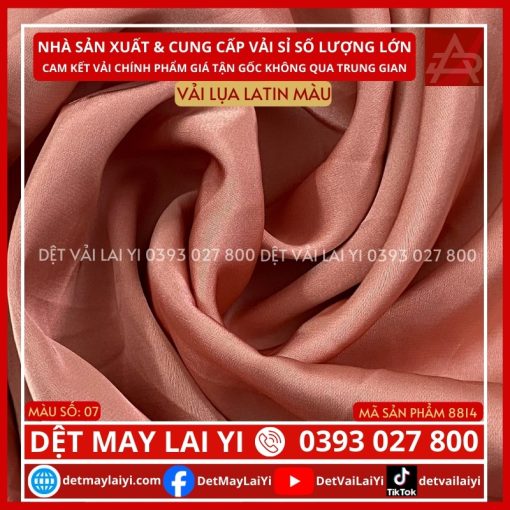 Kho Vải Lụa Latin Màu Hồng Ruốt Lai Yi