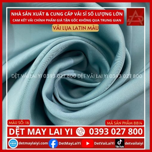 Kho Vải Lụa Latin Màu Xanh Da Trời Lai Yi TP HCM