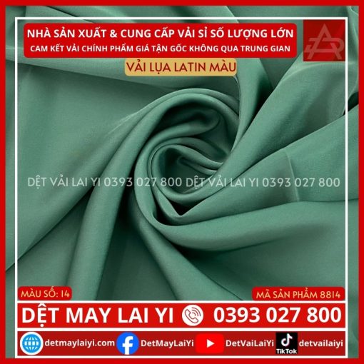 Kho Vải Lụa Latin Màu Xanh Ngọc