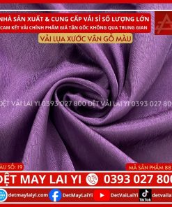 Kho Vải Lụa Xước Vân Gỗ Màu Tím May Đồ Bộ Pijama Lai Yi TP HCM