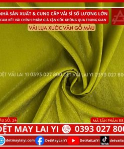 Kho Vải Lụa Xước Vân Gỗ Màu Xanh Cốm May Đồ Bộ Pijama Mặc Nhà Lai Yi Bình Tân TP HCM