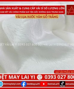 Kho Vải Lụa Xước Vân Gỗ Trắng May Đồ Bộ Pijama Mặc Nhà