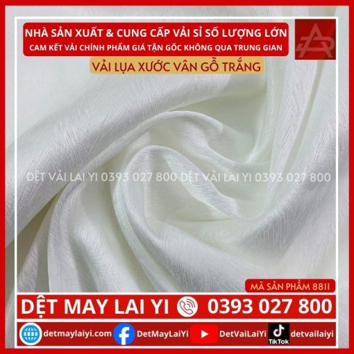 Tổng Kho Sỉ Vải Lụa Xước Vân Gỗ Trắng May Pijama mặc nhà