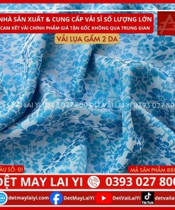 Tổng Kho Vải Lụa Gấm 2 Da Màu Xanh Biển Lai Yi