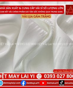 Tổng Kho Vải Lụa Gấm Trắng Hoa Văn Chanel May Áo Dài Lai Yi Bình Tân TP HCM