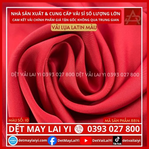 Tổng Kho Vải Lụa Latin Màu Đỏ Tươi