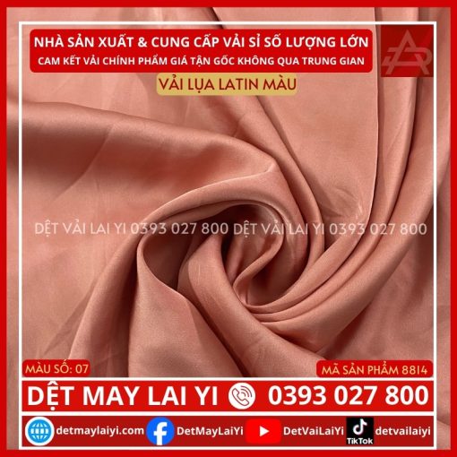 Tổng Kho Vải Lụa Latin Màu Hồng Ruốt Lai Yi