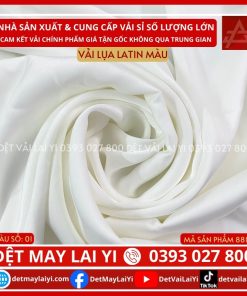 Tổng Kho Vải Lụa Latin Màu Trắng Lai Yi May Đồ Bộ Pijama Mặc Nhà Quận TP HCM