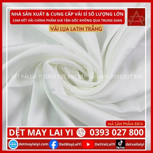 Tổng Kho Vải Lụa Latin Trắng Lai Yi