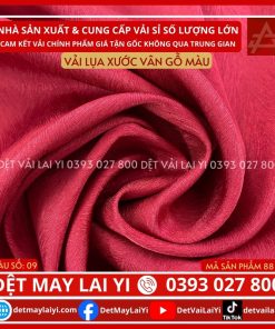 Tổng Kho Vải Lụa Xước Vân Gỗ Màu Đỏ Đô May Đồ Bộ Pijama TP HCM