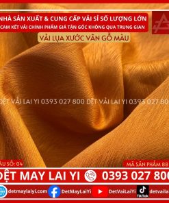 Tổng Kho Vải Lụa Xước Vân Gỗ Màu Vàng Bò May Đồ Bộ Pijama Lai Yi TP HCM