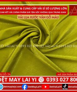 Tổng Kho Vải Lụa Xước Vân Gỗ Màu Xanh Cốm May Đồ Bộ Pijama Mặc Nhà Lai Yi TP HCM