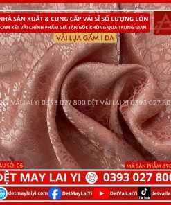 Vải Lụa Gấm 1 Da Màu Hồng Ruốt Đậm May Áo Dài Lai Yi TP HCM