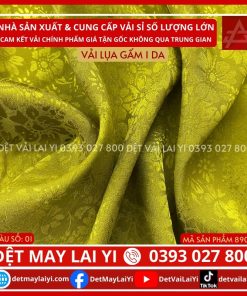 Vải Lụa Gấm 1 Da Màu Xanh Rêu May Áo Dài Lai Yi TP HCM