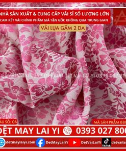 Vải Lụa Gấm 2 Da Màu Hồng May Áo Dài Lai Yi TP HCM