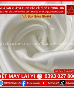 Vải Lụa Gấm Trắng Hoa Văn Chanel May Áo Dài Lai Yi Bình Tân