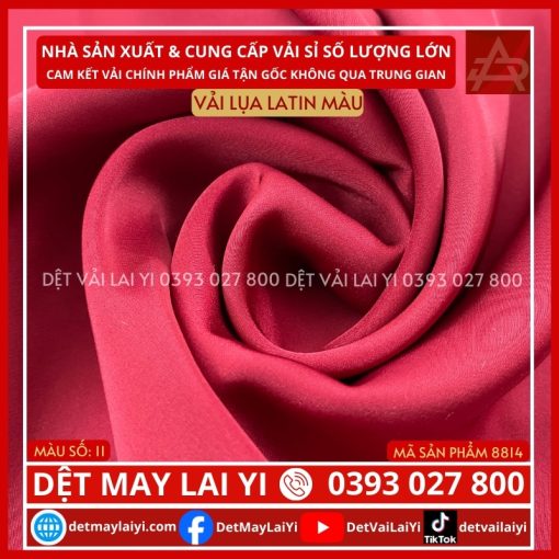 Vải Lụa Latin Màu Đỏ Đô Lai Yi