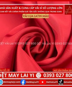 Vải Lụa Latin Màu Đỏ Tươi Lai Yi