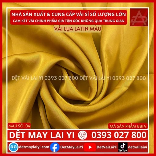 Vải Lụa Latin Màu Vàng Đồng May Đồ Bộ Pijama Mặc Nhà tại Bình Tân TP HCM