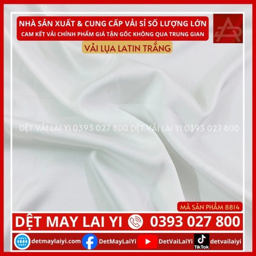 Kho Vải Lụa Latin Trắng Dệt Vải Lai Yi Bình Tân