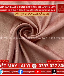 Kho Vải Lụa Xước Vân Gỗ Màu Hồng Ruốt May Đồ Bộ Pijama Lai Yi