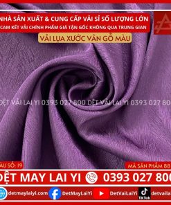 Vải Lụa Xước Vân Gỗ Màu Tím May Đồ Bộ Pijama Lai Yi TP HCM