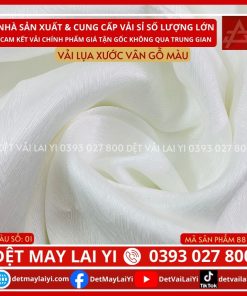 Vải Lụa Xước Vân Gỗ Màu Trắng May Đồ Bộ Pijama