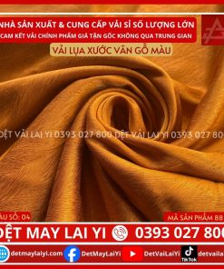 Vải Lụa Xước Vân Gỗ Màu Vàng Bò May Đồ Bộ Pijama Lai Yi TP HCM