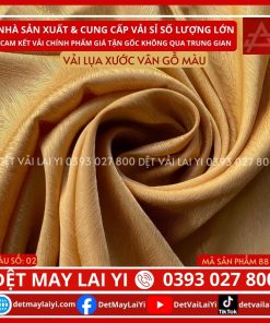 Vải Lụa Xước Vân Gỗ Màu Vàng Đồng May Đồ Bộ Pijama Lai Yi