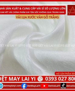 Vải Lụa Xước Vân Gỗ Trắng May Đồ Bộ Pijama