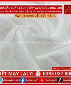 Vải Lụa Xước Vân Gỗ Trắng May Đồ Bộ Pijama