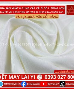 Vải Lụa Xước Vân Gỗ Trắng May Pijama