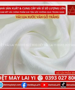 Vải Lụa Xước Vân Gỗ Trắng May Pijama mặc nhà