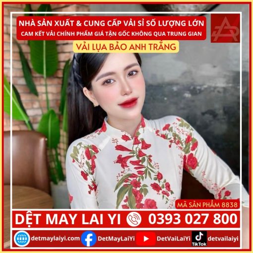 Vải lụa bảo anh trắng Lai Yi dùng cho in chuyển nhiệt may áo dài