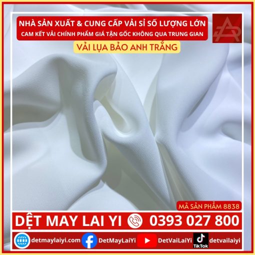 Xưởng vải lụa bảo anh trắng Lai Yi may đồng phục áo dài