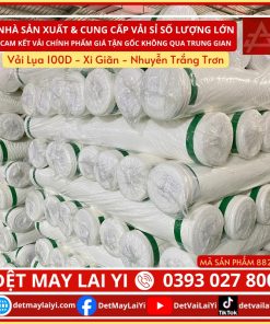 Kho Vải Lai Yi Chuyên Cung Cấp Vải Lụa 100D - Xi Giãn - Nhuyễn Trắng Trơn dùng cho in chuyển nhiệt