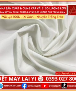 Kho Vải Lai Yi Chuyên Cung Cấp Vải Lụa 100D - Xi Giãn - Nhuyễn Trắng Trơn