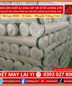 Kho Vải Lụa 100D - Xi Giãn - Nhuyễn Trắng Trơn dùng cho in chuyển nhiệt