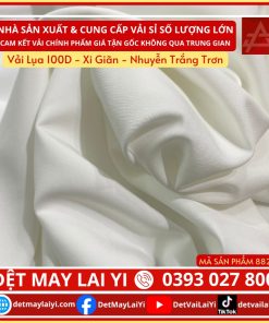 Lai Yi Chuyên Cung Cấp Vải Lụa 100D - Xi Giãn - Nhuyễn Trắng Trơn dùng cho in chuyển nhiệt