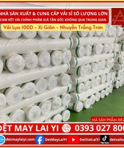 Tổng Kho Vải Lụa 100D - Xi Giãn - Nhuyễn Trắng Trơn