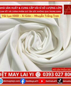 Vải Lụa 100D - Xi Giãn - Nhuyễn Trắng Trơn Quận Bình Tân