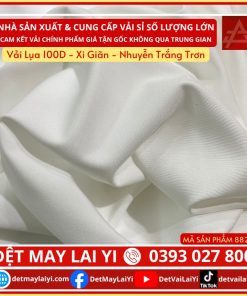 Xưởng Vải Lai Yi Chuyên Cung Cấp Vải Lụa 100D - Xi Giãn - Nhuyễn Trắng Trơn dùng cho in chuyển nhiệt