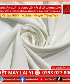 Xưởng Vải Lụa 100D - Xi Giãn - Nhuyễn Trắng Trơn