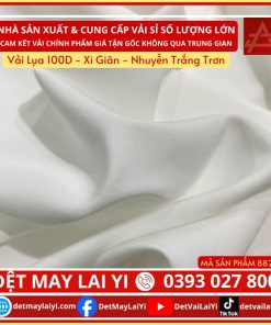 Xưởng Vải Lụa 100D - Xi Giãn - Nhuyễn Trắng Trơn dùng cho in chuyển nhiệt