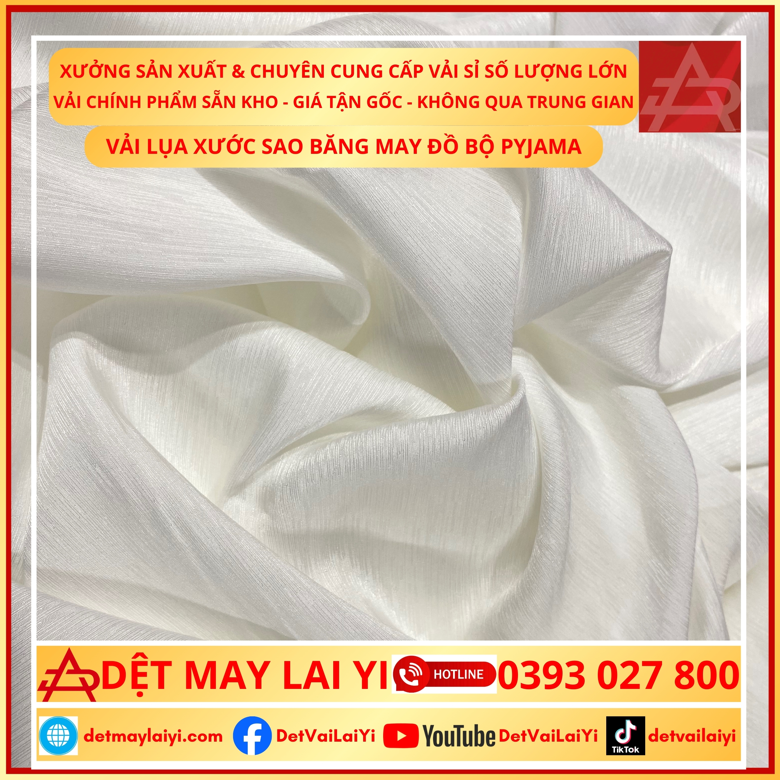 Vải Lụa Xước Sao Băng May Đồ Bộ Pyjama Mặc Nhà